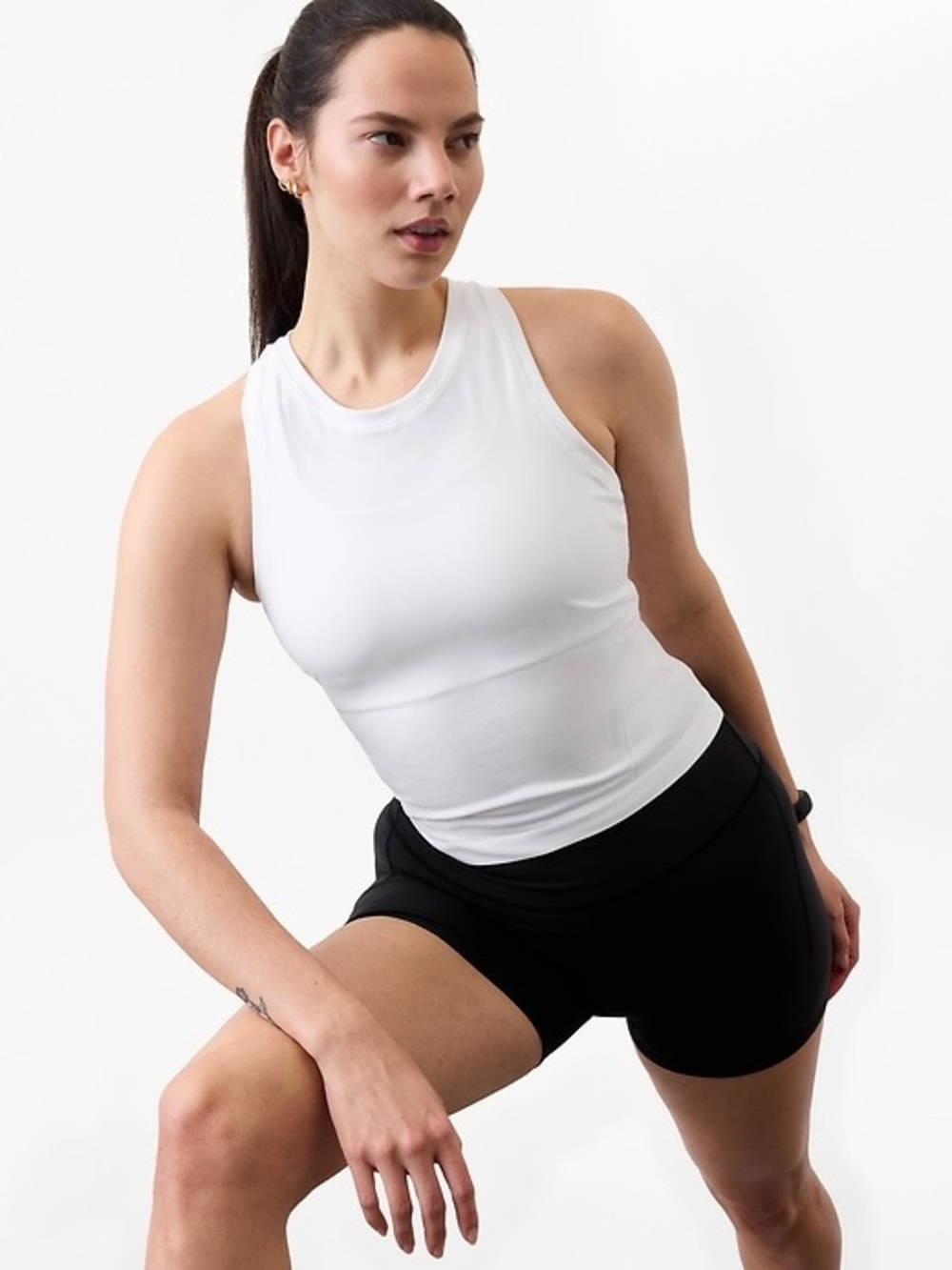 ATHLETA Momentum Seamless High Neck Crop Tank Too